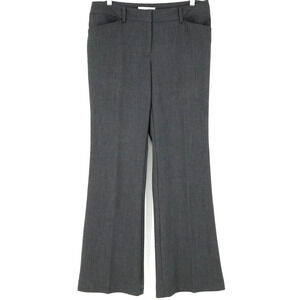 Chicos Dress Pants 0.5 Womens 6 Small Gray Stretch Flare Leg Mid Rise Pockets